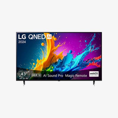 LG QNED AI 2024, 43" HDR10, AI Sound Pro, Magic Remote – bunte Farbexplosion auf dem Bildschirm