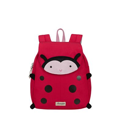 Roter Kinderrucksack im Marienkäferdesign