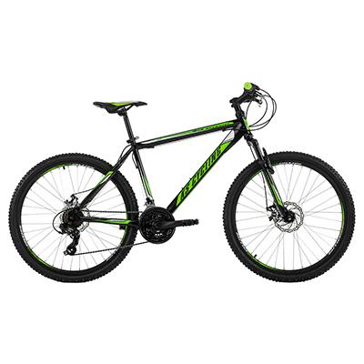 Schwarz-neongrünes Mountainbike